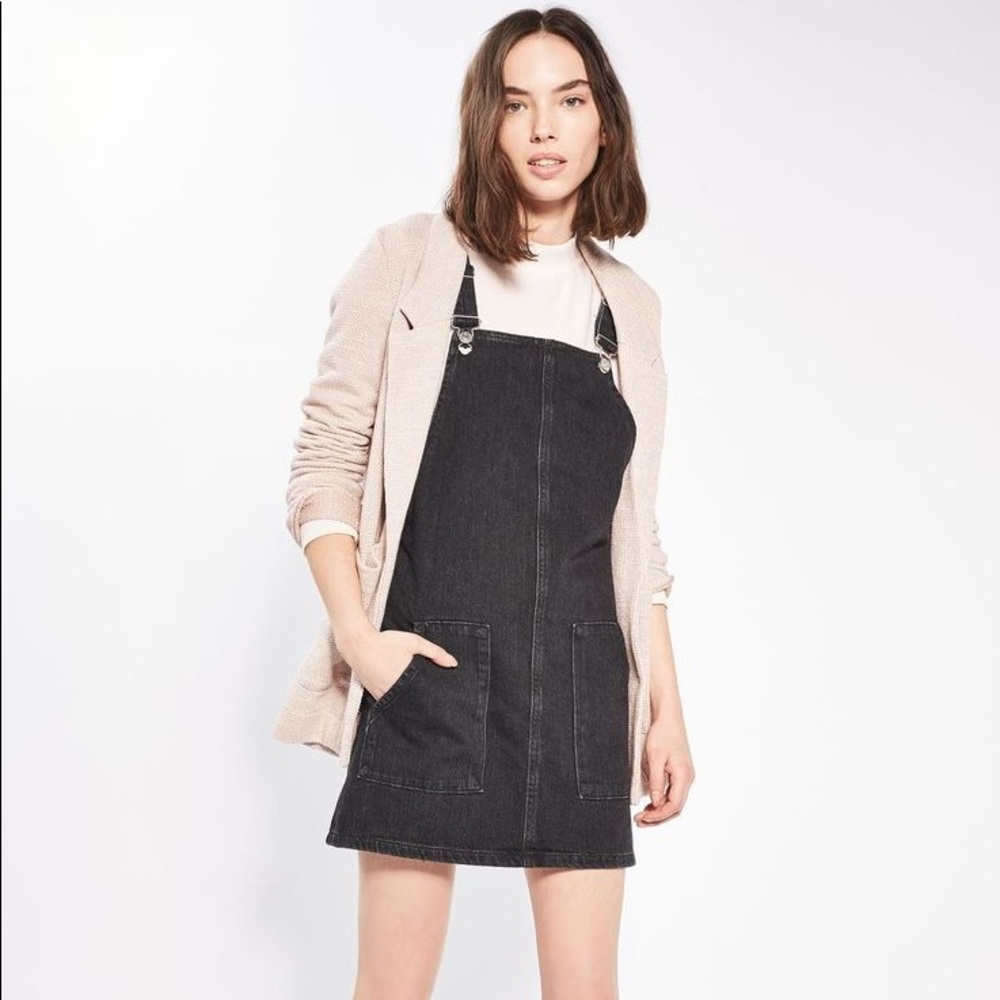 TOPSHOP moto black denim dress